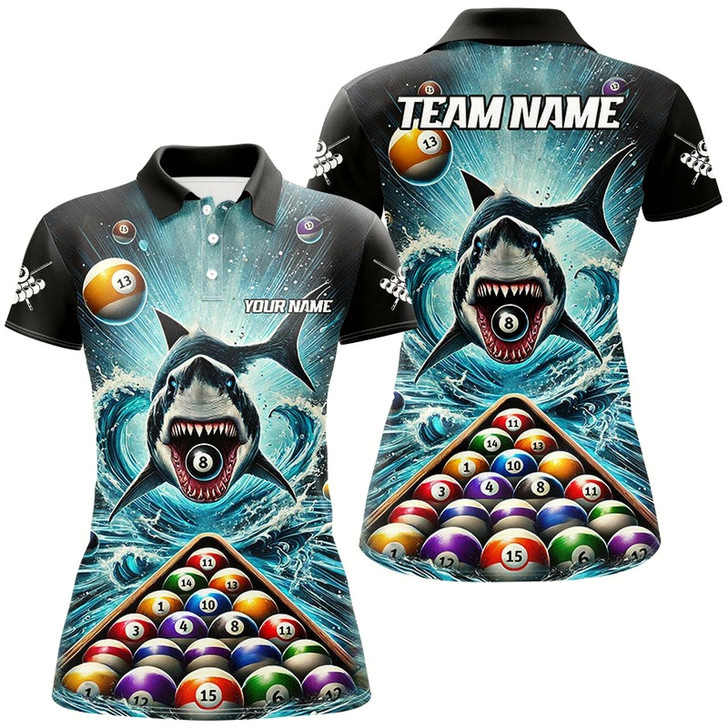 Goofygear Personalized Pool Ball And Shark Billiard Shirts For Women Custom Unique Team League Billiard Jerseys