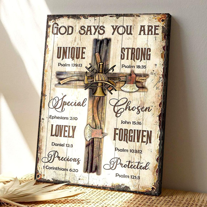 Great Cross God Says You Are Canvas Wall Art Featuring Scripture And Bible Verse For Empowering Christian Decor