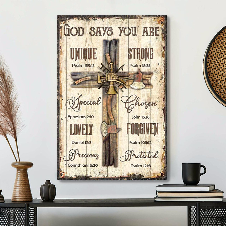 Great Cross God Says You Are Canvas Wall Art Featuring Scripture And Bible Verse For Empowering Christian Decor