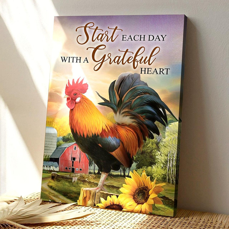 Start Each Day With A Grateful Heart 7 Canvas Wall Art With Scripture And Bible Verse For Uplifting Christian Decor
