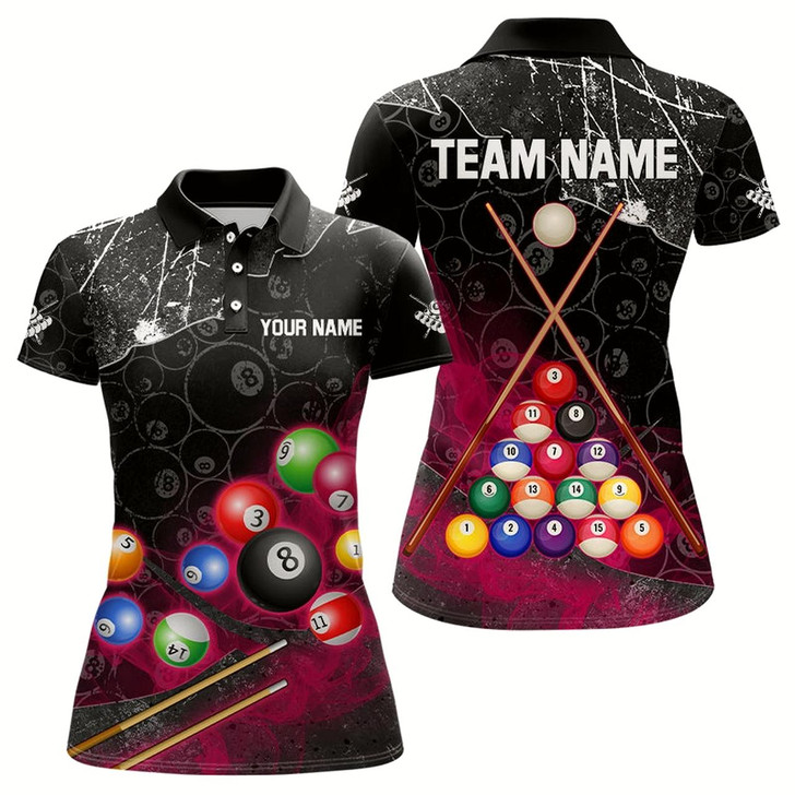 Goofygear Personalized 8 Ball Pattern Smoke Women Billiard Shirts Custom 3D Billiard Balls Pool Jerseys Pink