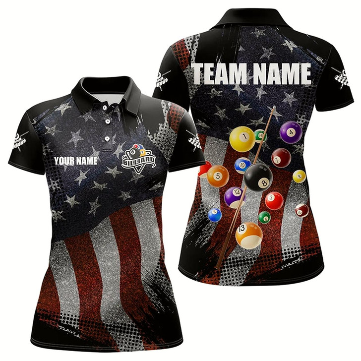 Goofygear Retro American Flag Patriotic Billiard Shirts For Women Custom 3D Billiard Balls Pool Team Jerseys