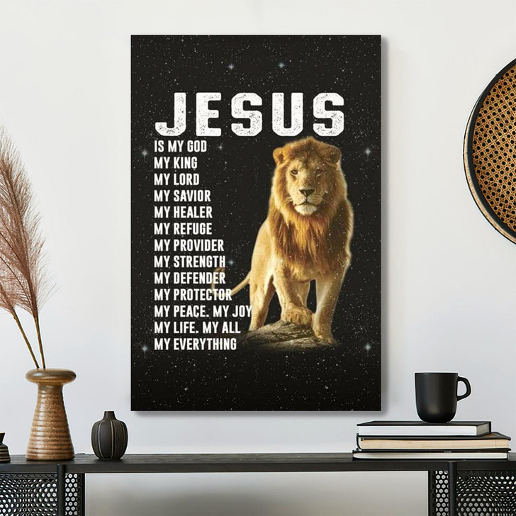 Jesus My God My King My Lord My Savior My Everything Canvas Wall Art Featuring Bible Verse And Scripture For Deep