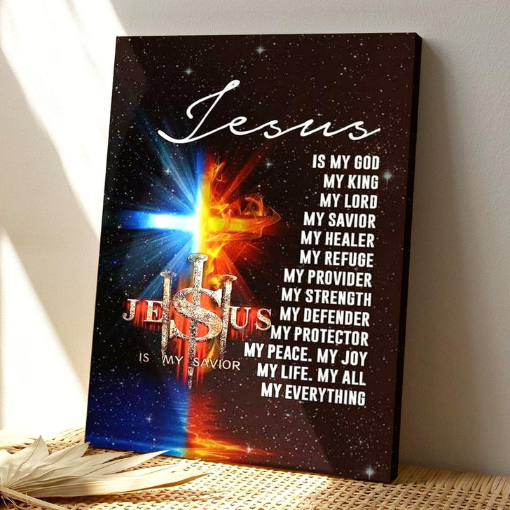 Jesus My Lord My God My King My Everything Canvas Wall Art With Bible Verse And Scripture For Worshipful Christian Decor