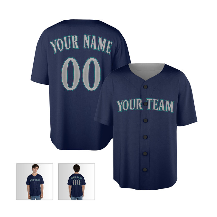Personalized Men's Seattle Mariners Baseball Jersey Navy Alternate Style - Custom Team, Name & Number