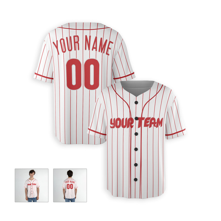 Personalized Men's Philadelphia Phillies Baseball Jersey White Home Style - Custom Team, Name & Number