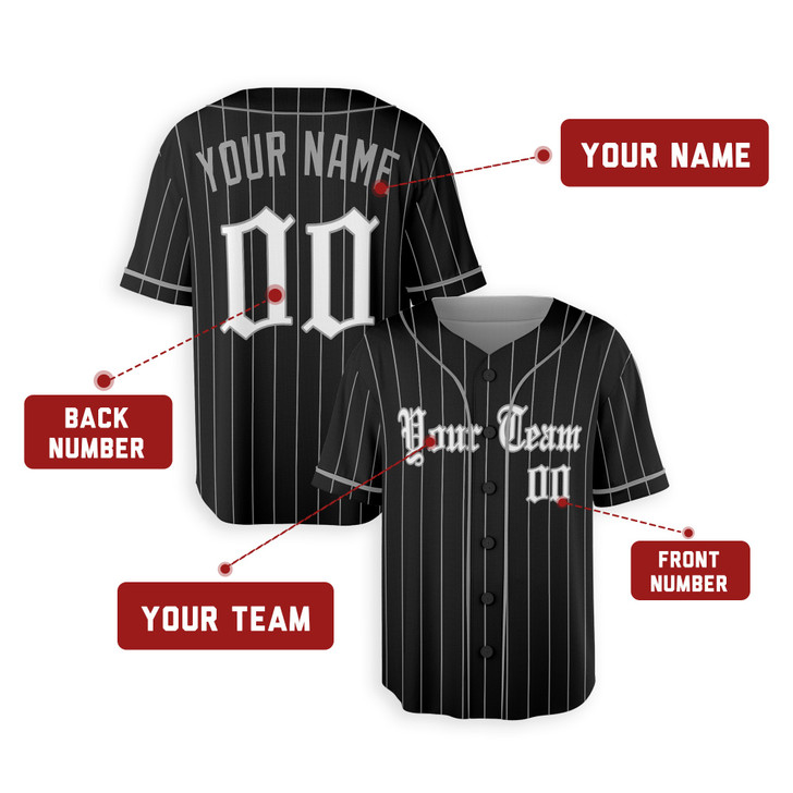 Personalized Men's Chicago White Sox Baseball Jersey Black City Style - Custom Team, Name & Number