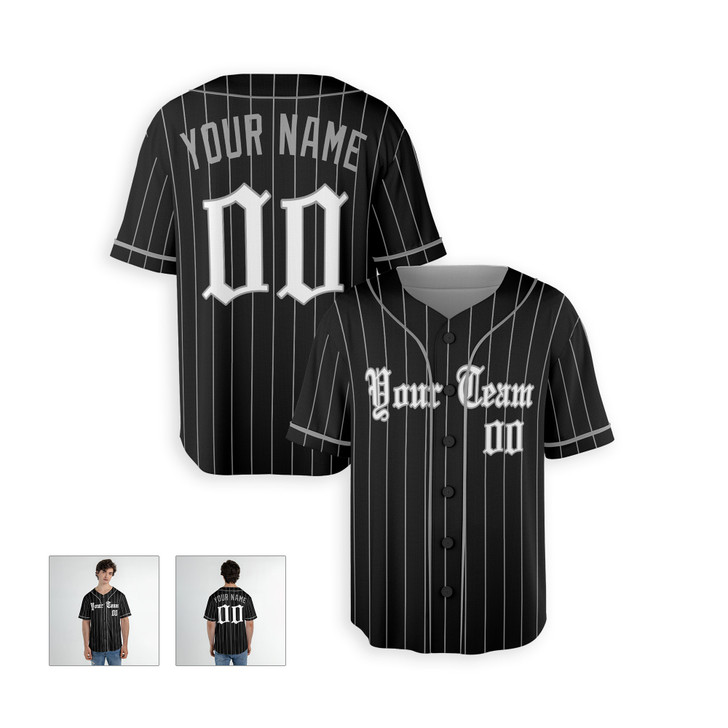 Personalized Men's Chicago White Sox Baseball Jersey Black City Style - Custom Team, Name & Number