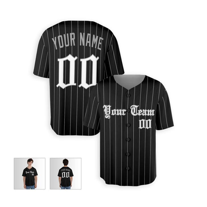 Personalized Men's Chicago White Sox Baseball Jersey Black City Style - Custom Team, Name & Number