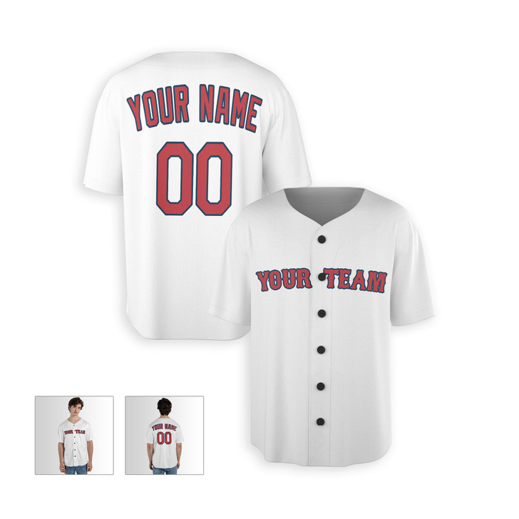 Personalized Men's Boston Red Sox Baseball Jersey White Alternate Style - Custom Team, Name & Number