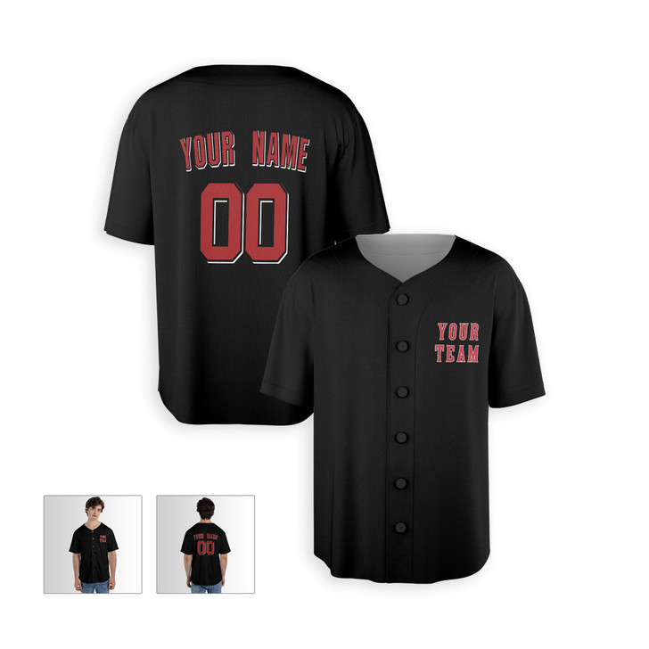 Personalized Men's Cincinnati Reds Baseball Jersey Black Heritage Style - Custom Team, Name & Number