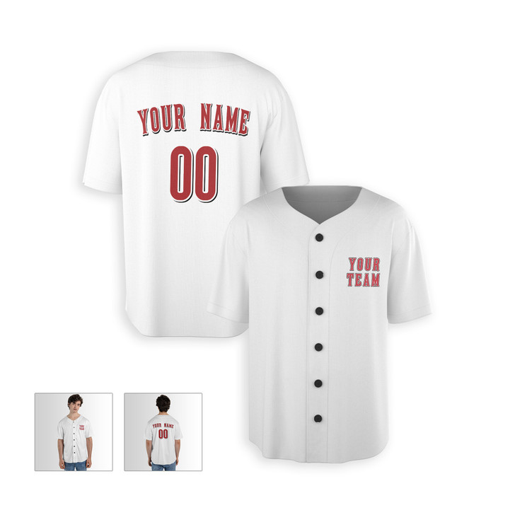 Personalized Men's Cincinnati Reds Baseball Jersey White Home Style - Custom Team, Name & Number