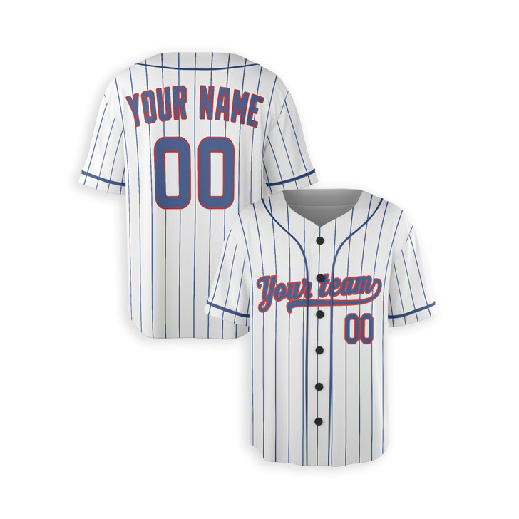 Personalized Men's Chicago Cubs Baseball Jersey White Home Style - Custom Team, Name & Number