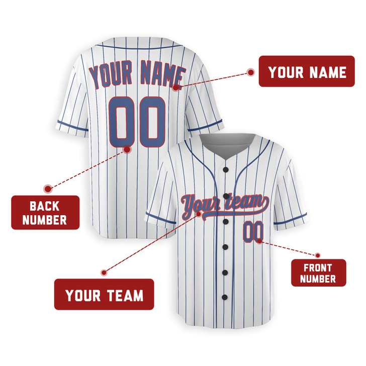 Personalized Men's Chicago Cubs Baseball Jersey White Home Style - Custom Team, Name & Number