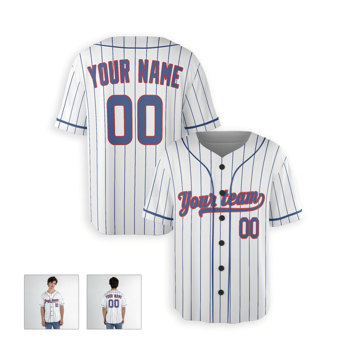 Personalized Men's Chicago Cubs Baseball Jersey White Home Style - Custom Team, Name & Number