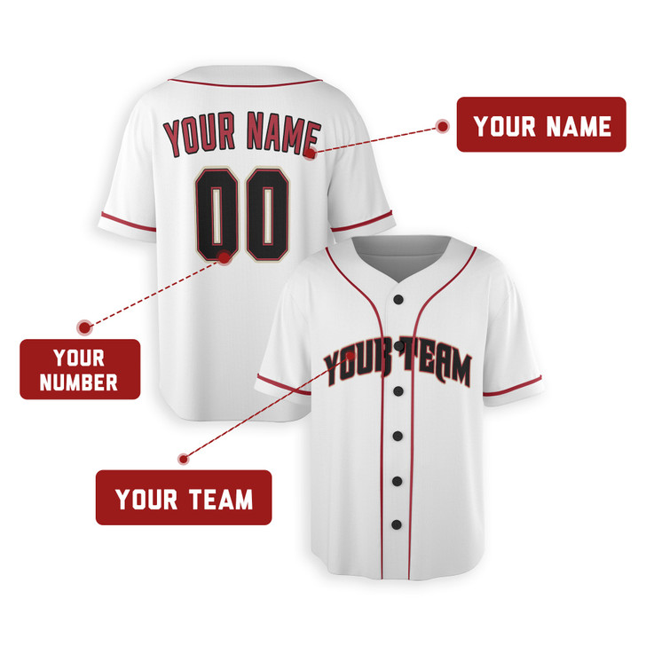 Personalized Men's Arizona Diamondbacks Baseball Jersey White Home Style 2 - Custom Team, Name & Number