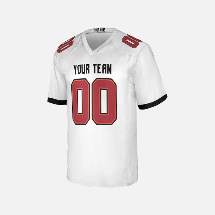 Personalized Men's Tampa Bay Buccaneers Football Jersey White Fan Style - Custom Team, Name & Number