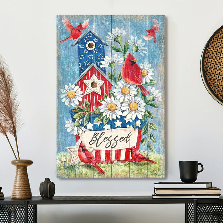 Cardinal Blessed By God Christian Canvas Art With Nature Inspired Design And Faithful Message