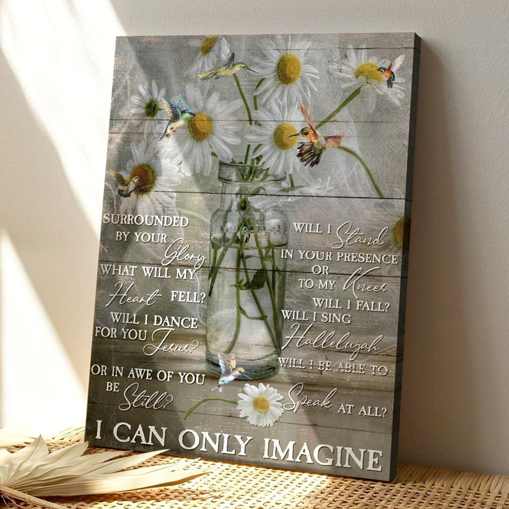 Christian Canvas Wall Art Jesus The Beautiful Daisy And Hummingbird Reminding Us Of His Love And The Bea Canvas Wall Art