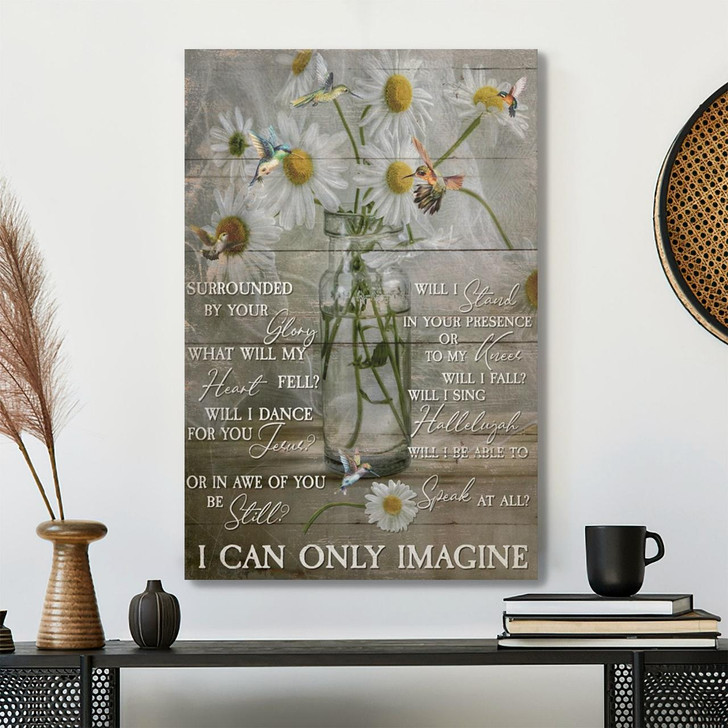 Christian Canvas Wall Art Jesus The Beautiful Daisy And Hummingbird Reminding Us Of His Love And The Bea Canvas Wall Art