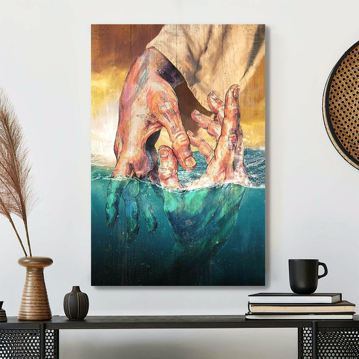 Christian Canvas Wall Art Jesus Holding His Hand I Find Peace Strength And Hope In His Eternal Love Canv Canvas Wall Art