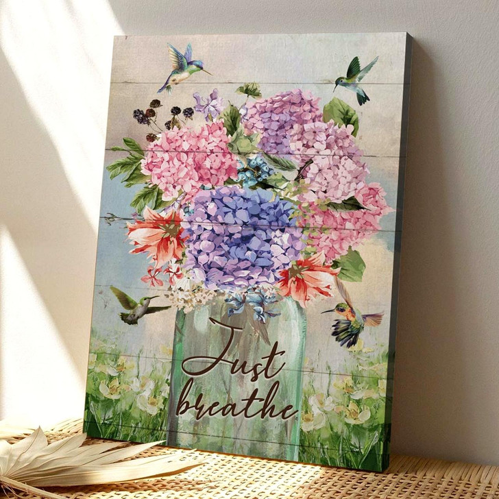 Christian Canvas Wall Art Jesus Just Breathe Today I Choose Joy As I Feel His Love And Grace Surround Me Canvas Bible