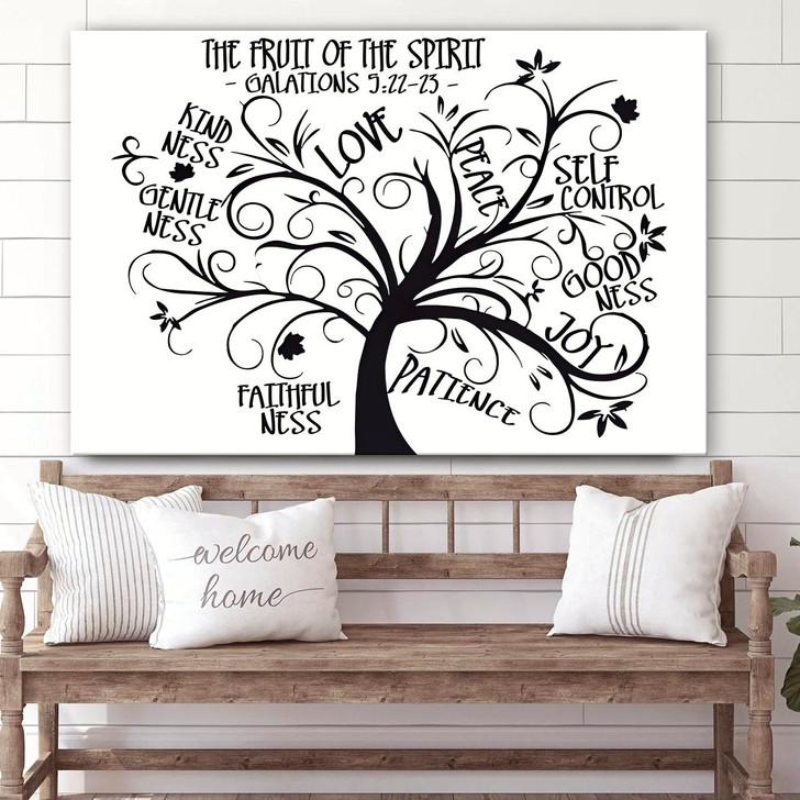 Fruit Of The Spirit Art On Canvas Galatians 5 2223 Poster To Print Jesus Christ Wall Art Gift