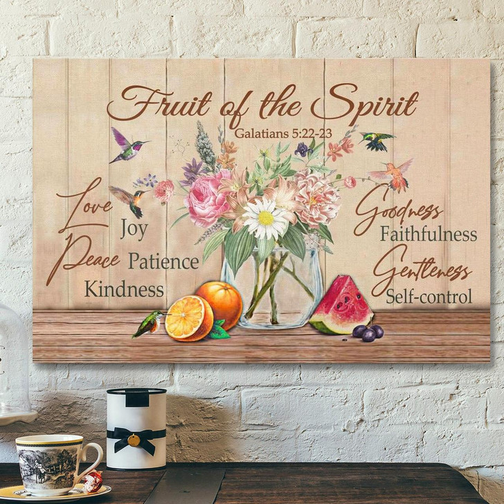 God Canvas Prints Jesus Canvas Art Fruit Of The Spirit Galatians 52223 Bible Verse Wall Art Canvas