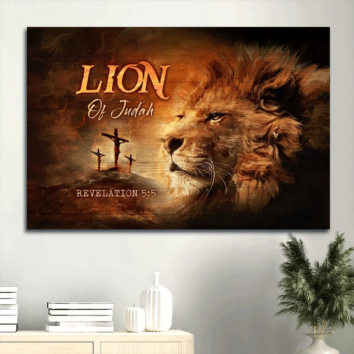 Amazing Lion Orange Sunset King Of Kings Lion Of Judah Canvas Wall Art Christian Wall Decor