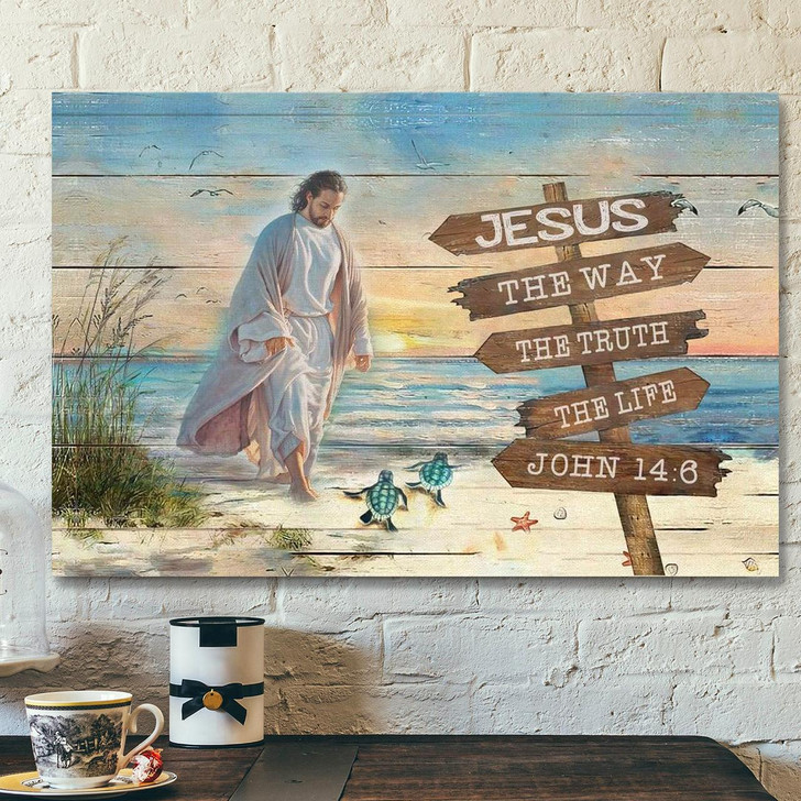 Jesus The Way The Truth The Life John 14:6 Canvas Bible Verse Canvas Scripture Canvas Wall Art