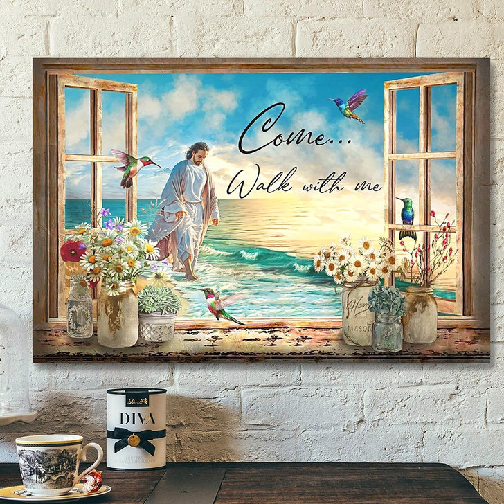 Bible Verse Canvas Scripture Wall Decor Christian Canvas Wall Art Come Walk With Me Canvas Poster
