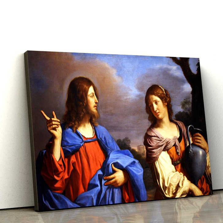 Jesus Christ With A Samarian Woman Canvas Pictures Jesus Christ Canvas Art Christian Wall Canvas