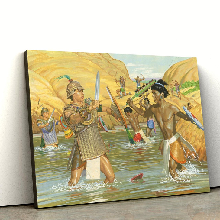 Captain Moroni's Soldiers Fight The Lamanites Canvas Pictures Christian Paintings For Home Religious Canvas Wall Decor