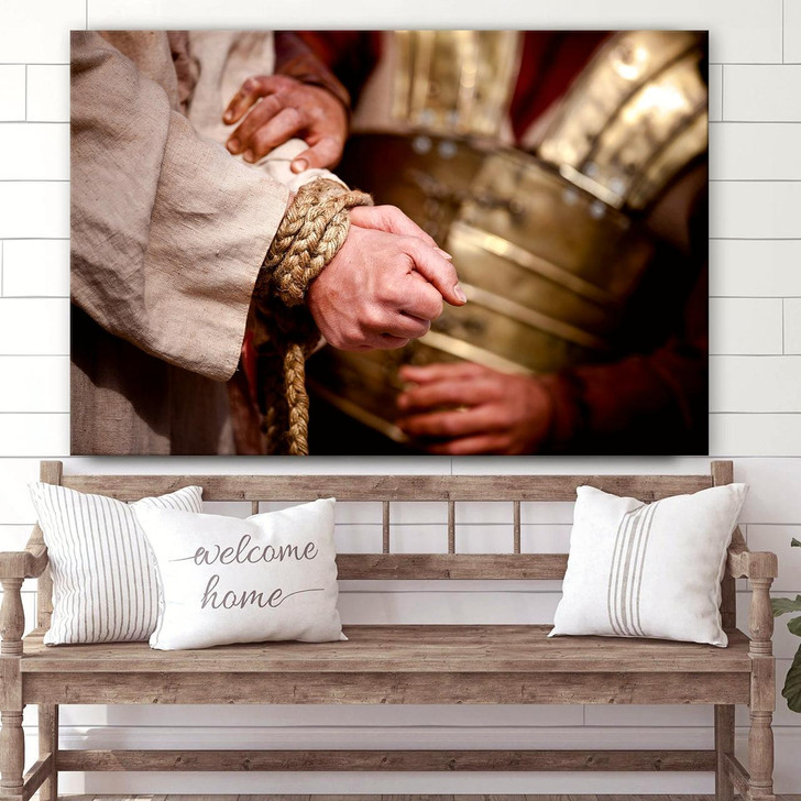 Christ's Hands Bound Together Canvas Wall Art Easter Wall Art Christian Canvas Wall Art