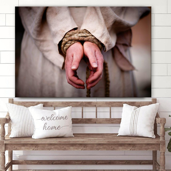 Christ's Hands Bound Canvas Wall Art Easter Wall Art Christian Canvas Wall Art
