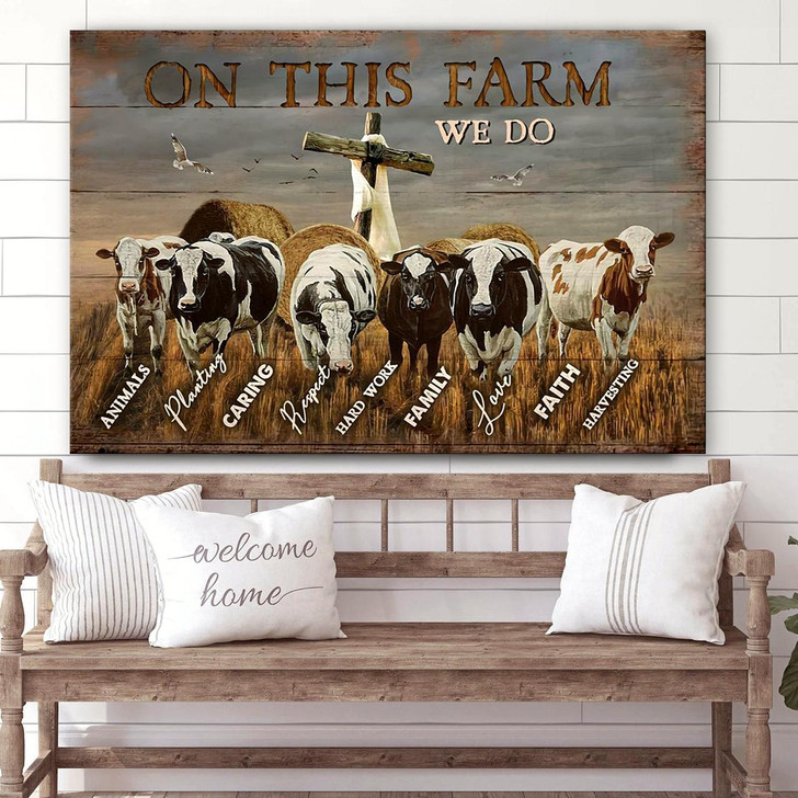 On This Farm We Do Canvas Wall Art Christian Canvas Wall Decor Bible Verse Wall Art Canvas Farmer Gift