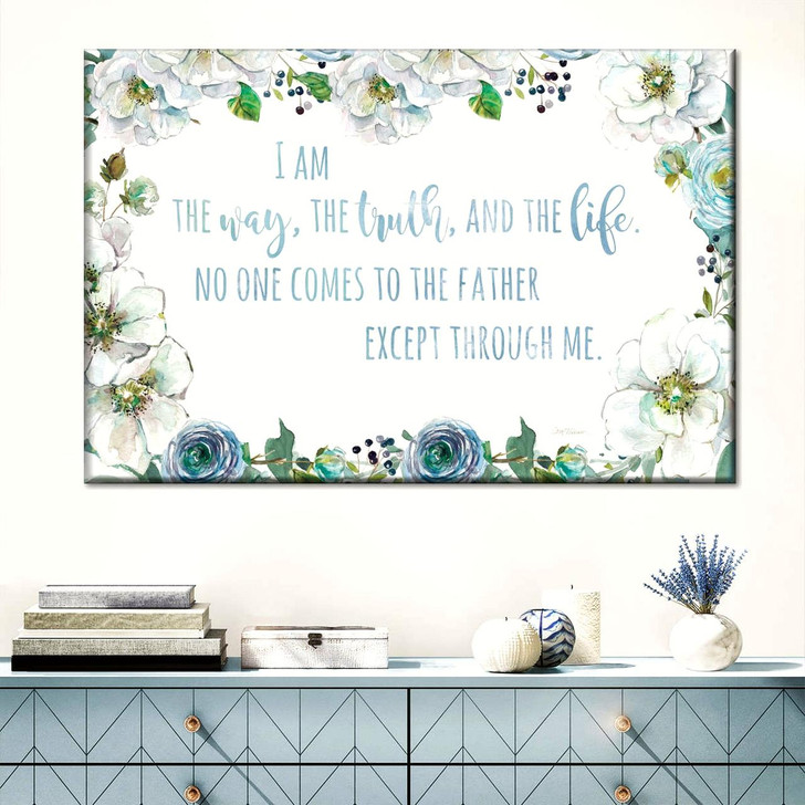 I Am The Way Canvas Wall Art Christian Canvas Wall Art Religious Wall Art Canvas