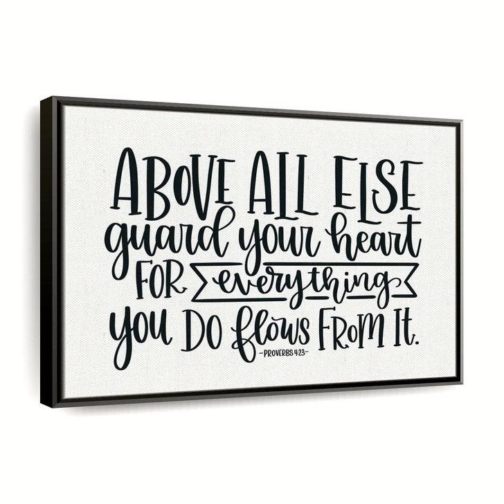 Guard Your Heart Canvas Wall Art Christian Canvas Wall Art Religious Wall Art Canvas