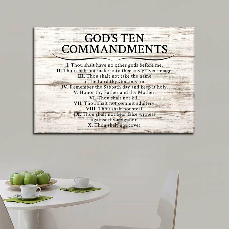 God's Ten Commandments Canvas Wall Art Christian Canvas Wall Art Religious Wall Art Canvas