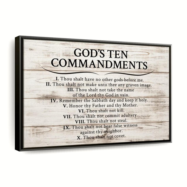 God's Ten Commandments Canvas Wall Art Christian Canvas Wall Art Religious Wall Art Canvas
