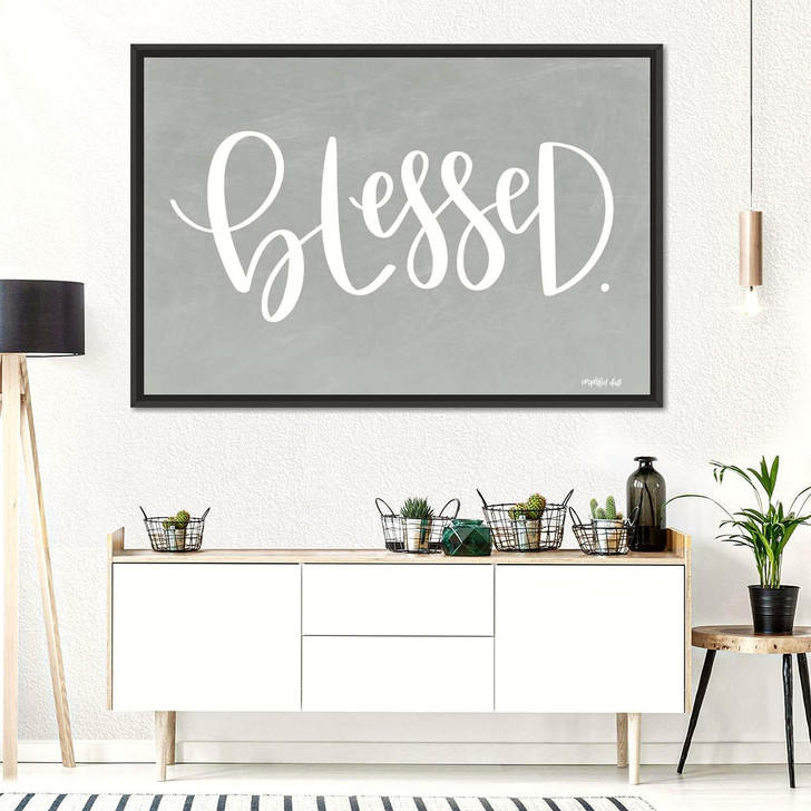 Blessed White Wall Art Canvas Christian Canvas Wall Art Religious Wall Art Canvas