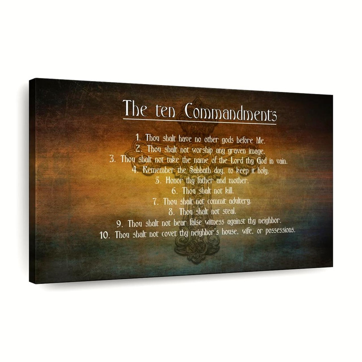 Bible's Ten Commandments Canvas Wall Art Christian Canvas Wall Art Religious Wall Art Canvas
