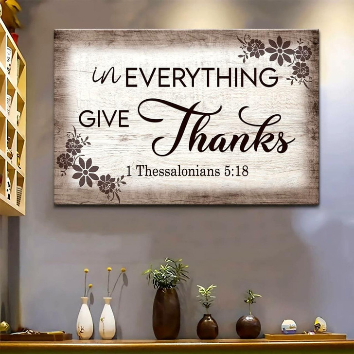 Thessalonians 518 In Everything Give Thanks Wall Art Canvas, Christian Wall Decor Religious Wall Decor