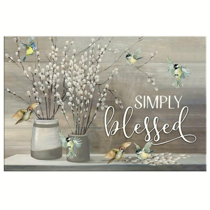 Simply Blessed Wall Art Canvas Christian Wall Art Religious Wall Decor Jesus Christ Wall Art Gift