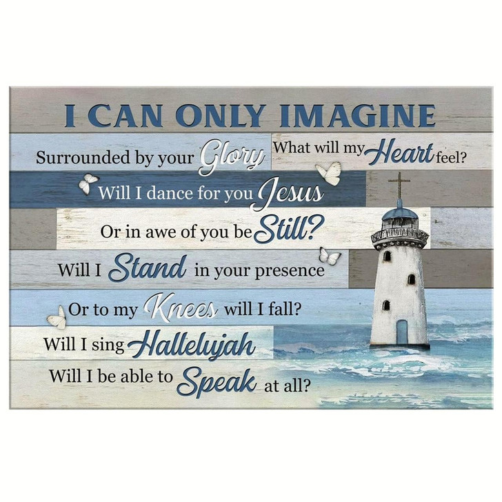 I Can Only Imagine Lighthouse Christian Wall Art Canvas Religious Wall Decor