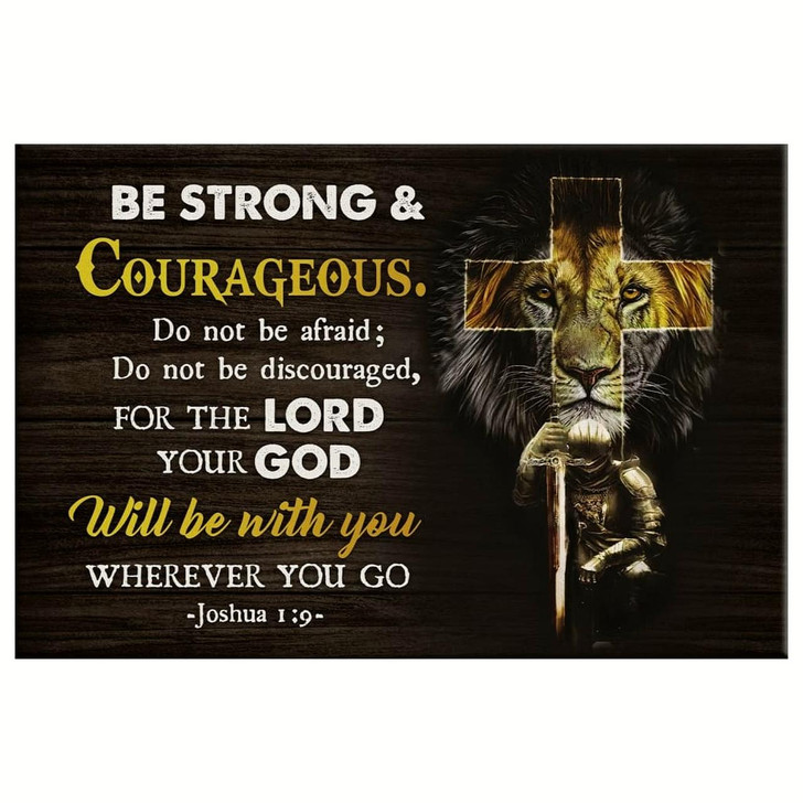 Christian Warrior Be Strong And Courageous Joshua 19 Wall Art Canvas Print Religious Wall Decor