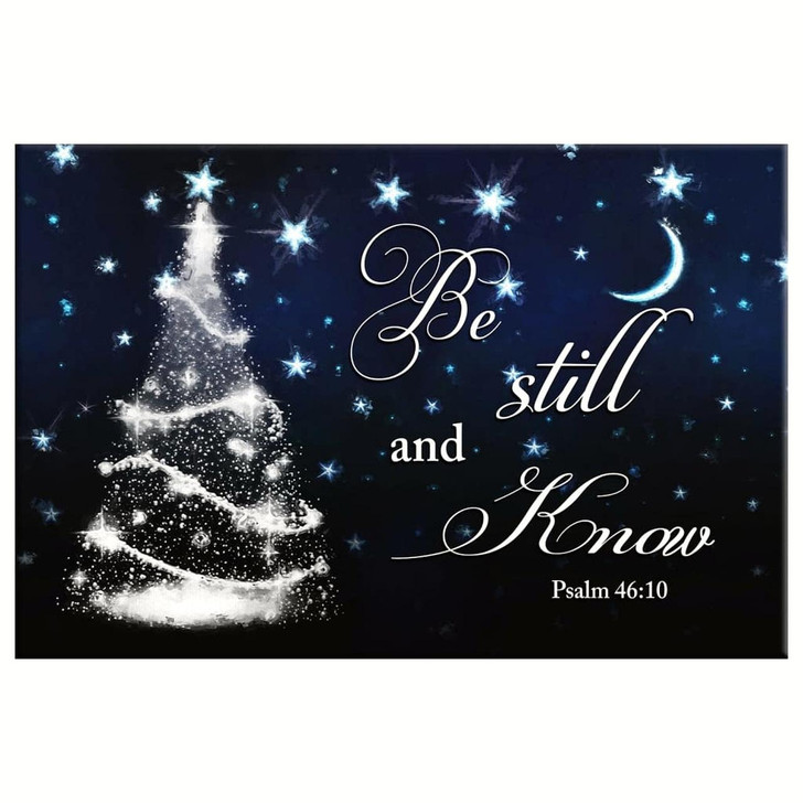 Be Still And Know Psalm 4610 Christmas Tree Wall Art Canvas Religious Wall Decor