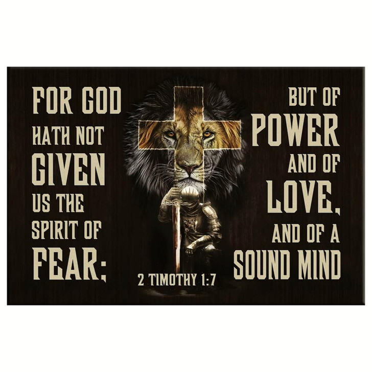 2 Timothy 17 Wall Art For God Hath Not Given Us The Spirit Of Fear Canvas Print Religious Wall Decor