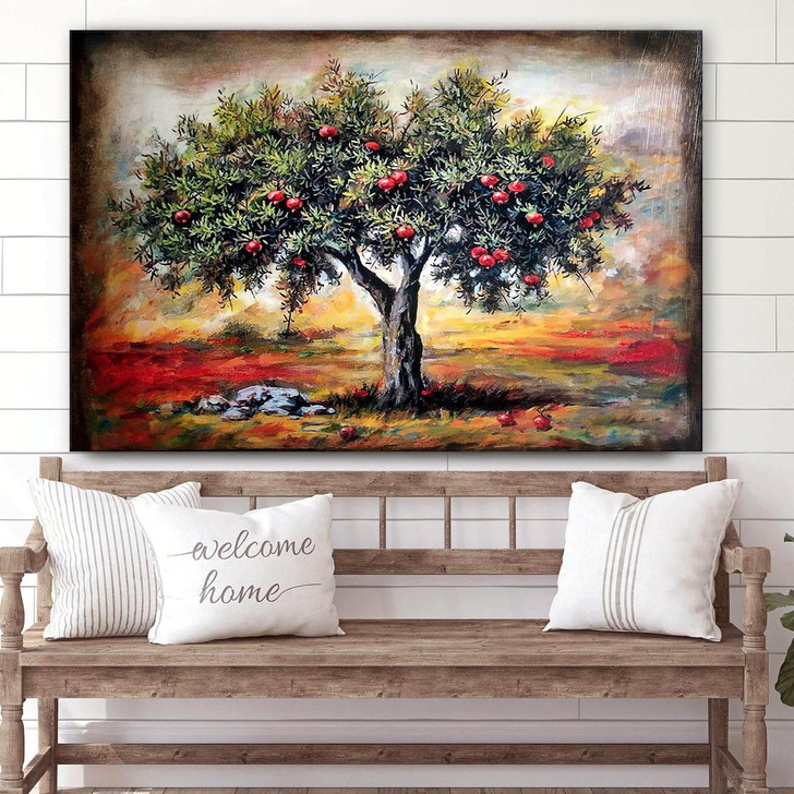 Pomegranate Tree Painting Canvas Wall Art Canvas Wall Decor Home Decor Living Room