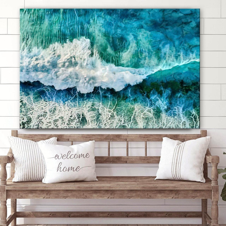 Ocean Waves Beach Canvas Wall Art Canvas Wall Decor Home Decor Living Room Scripture Wall Art For Bedroom